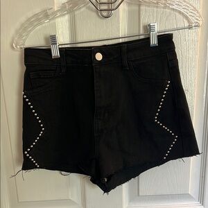 Black Studded Women's Shorts